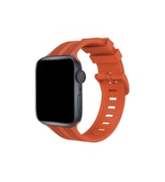 Apple Watch 38mm Kr408 Çizgili Silikon Kordon - Turuncu