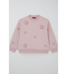 Locoloco Kız Çocuk Sweatshirt Çiçek Motifli 9-14 Yaş, Pembe