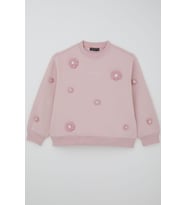 Locoloco Kız Çocuk Sweatshirt Çiçek Motifli 9-14 Yaş, Pembe