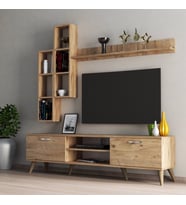 Mega 180 lik Kitaplıklı Raflı Tv Ünitesi Çam - TVU0302