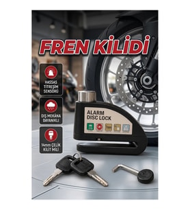Alarmlı Disk Fren Kilidi – 110 dB Titreşim Sensörü ve 14 mm Çelik Çift Kilitleme