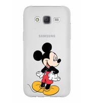 Samsung Galaxy J5 Kapak Mickey Mouse Tasarımlı Şeffaf Silikon Kılıf
