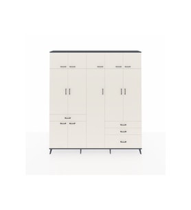 Arges Gardrop 11 Raflı 4 Çekmeceli 2 Askılı 220x30x243 Antrasit-Aytaşı