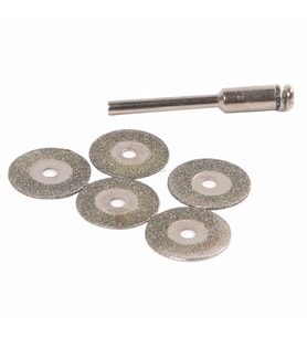 Dremel İçin 6'lı Mini Elmas Taşlama Kesme Tekerlek Disk Tester 5 Adet testere ucu + 1 Adet Shank