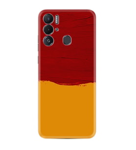 Tecno Pova Neo Kılıf Silikon Desen Özel Seri Sarı Kırmızı Boya 1708