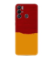 Tecno Pova Neo Kılıf Silikon Desen Özel Seri Sarı Kırmızı Boya 1708