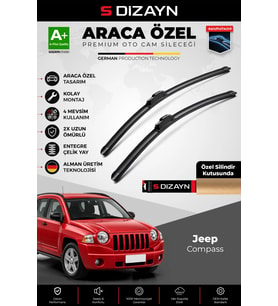 S-Dizayn Jeep Compass Ön Cam Silecek Seti 2006-2017 Premium Araca Özel 60-45 Cm A+ Kalite