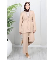 Soft Blazer Takım Bej 19389