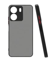 Coverzone Xiaomi Redmi 13C ile uyumlu K?l?f Hux Kapak ??k ve Dekoratif Model Toz Kir ve Darbelere Kar?? Koruma Y�kseltilmi? Kenarlar ile Ekstra Koruma Siyah
