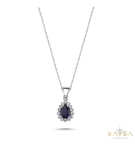 Safir ve Pırlantalı Kolye PÇK28