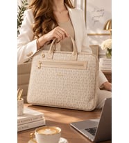 Kahve Orijinal Just Polo Monogram Deri Laptop ve Evrak Cantasi