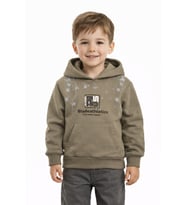 Erkek Çocuk Önü Arkası Baskılı Kapüşonlu Sweatshirt BGL-ST05246 (Vizon)