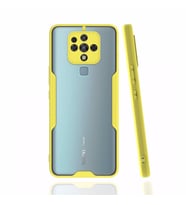 TECNO CAMON 16 ile Uyumlu Kenarları Renkli Darbe Emici Şeffaf Telefon Kılıf Platin Kılıf