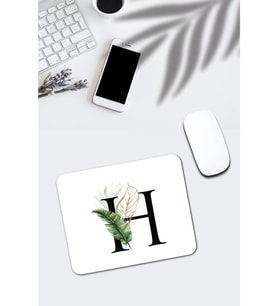 Yaprak Desenli H Harfli Mousepad