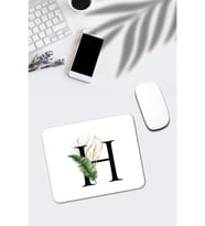 Yaprak Desenli H Harfli Mousepad