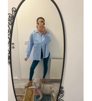 miyu mavi taşlı gömlek