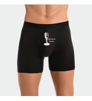 Mikrofona Konuş Yazılı Erkek Man Boxer Hediye Boxer (Siyah)