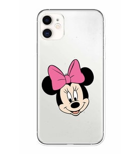 Apple iPhone 11 Uyumlu Kamera Korumalı Tıpalı Kapak Minnie Mouse TasarımlıŞeffaf Kılıf