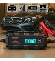 Mioji 6000 6A 6V ve 12V Araba Şarj, Akü Bakım, Damlama Şarj Cihazı ve Motosiklet, ATV, Lityum ve Derin Döngülü Aküler için Kükürt Giderici Akıllı Araç Akü Şarj Cihazı (Siyah)