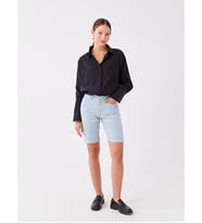 LCW Jeans İndigo Normal Bel Bermuda Fit Kadın Jean Şort