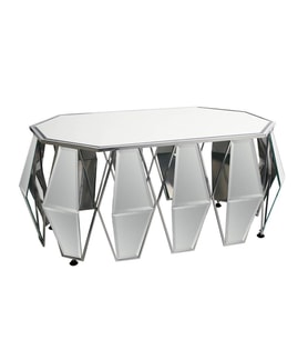 Vitale Geo Aynalı Orta Sehpa Silver 120 cm AK.WLT0464