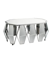 Vitale Geo Aynalı Orta Sehpa Silver 120 cm AK.WLT0464