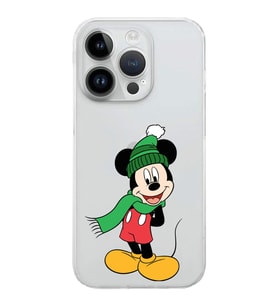 Apple iPhone 14 Pro Uyumlu Kamera Korumalı Tıpalı KapakMickey Mouse Tasarımlı ŞeffafKılıf