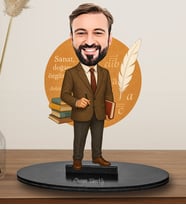 Kişiye Özel  Edebiyat Öğretmeni Tasarımlı  Karikatür Biblo 283