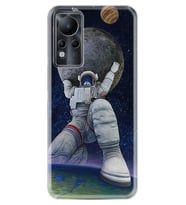 INFINIX Note 11 Pro Note 10 Hot 9 Play Kılıf Desemli Silikon Astronot ve Dünya 1759