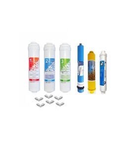 Sulook Kapalı Kasa Su Arıtma Cihazı Için 80 Gpd Membranfiltre 6 Aşama Quick Filtre Seti (Renksiz)