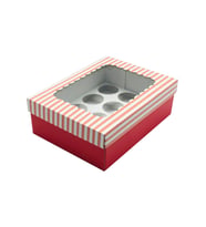 22x30x10 Pencere Kapaklı 12'li CupCake Kutusu (10 Adet)