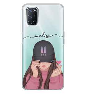Oppo Bts Şapkalı Tasarımlı Şeffaf Telefon Kılıfı