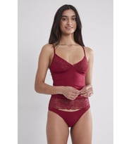 Kadın Bordo Dantelli Penye Atlet Külot Kaşkorse Set 325