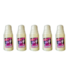 Roll-Up Party Dreams Parti Davet Piknik Renkli Plastik Sert Mika Bardak - Sarı - 25'li 5 Paket