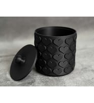 3D Baskı Kalp Desenli Kapaklı Saklama Kutusu - İki Renkli Organizer - Siyah