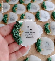 6 Cm- 10 Adet Taşlı Söz Nişan Düğün Kız Erkek Bebek Yenidoğan Sünnet Hediyelik Buzdolabı Magneti (Yeşil)