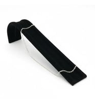 Metal Saç Süet Kumaş Siyah Renk 18/3 cm Bileklik-Saat Sergileme Standı (A.Siyah)