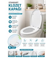 Dayanıklı Klozet Kapak Seti Kolay Temizlik Standart Klozetlerle Uyumlu