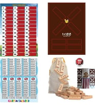 1 x 100 ( Çarpım Tablosu - Çarpma - Oyun - Ahşap Oyuncak - Matematik - Ilkokul - Ortaokul )
