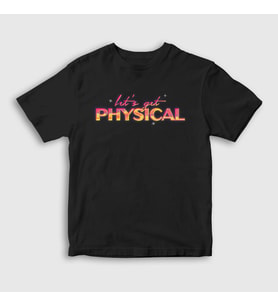 Presmono Unisex Çocuk Siyah Lets Get Physical Dua Lipa T-Shirt 322512tt