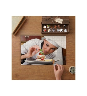 Pasta Yapan Şef Tasarımı 240 parça Ahşap Puzzle Ahşap Kutuda MP00664