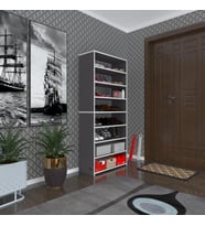 Kenzlife ayakkabılık goya gri 160*70*30 arkalıksız ayakkabı ofis dolabı iki bölme