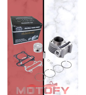 50 cc SCOOTER MOTOSİKLETLER İÇİN - 100 cc SİLİNDİR PİSTON SEGMAN DÖNÜŞÜM SETİ 50MM PİSTON SİLİNDİR BOYU 71 MM SWAN A KALİTE