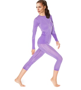 MioFit Energy Dry Fit Yüksek Bel 3/4 Seamless Spor Tayt (Lila)
