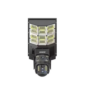 Avenir AV-SL401X 4mp 2 Kameralı 10x Optik Zoom 4g Sim Kartlı Solar Panelli Sokak Lambası Orta Boy (Siyah)