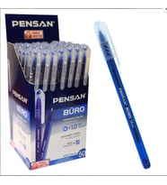 Tükenmez Kalem 10 Adet Mavi Renk 1.0mm Büro Tipi Ballpoint Pensan Büro Tükenmez Kalem 10 Adet Mavi Renk 1.0mm 2270