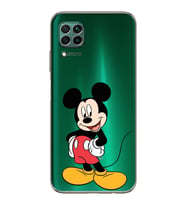 Huawei P40 Lite  Kamera korumalı Kapak Mickey Mouse Tasarımlı  Şeffaf Kılıf