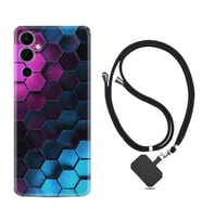 Tecno Pova 4 Kılıf Resimli Boyun Askılı İpli Desenli Silikon Series Petek 1825