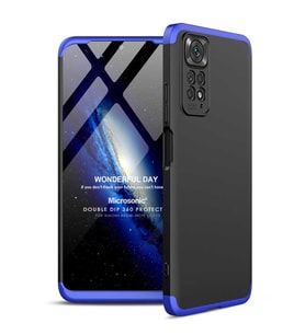 Microsonic Xiaomi Redmi Note 11S Kılıf Double Dip 360 Protective Siyah Mavi (Mavi-Siyah)