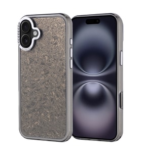 iPhone 16 Plus Kılıf Taşlı Tasarımlı Kapi Kılıf (Siyah)